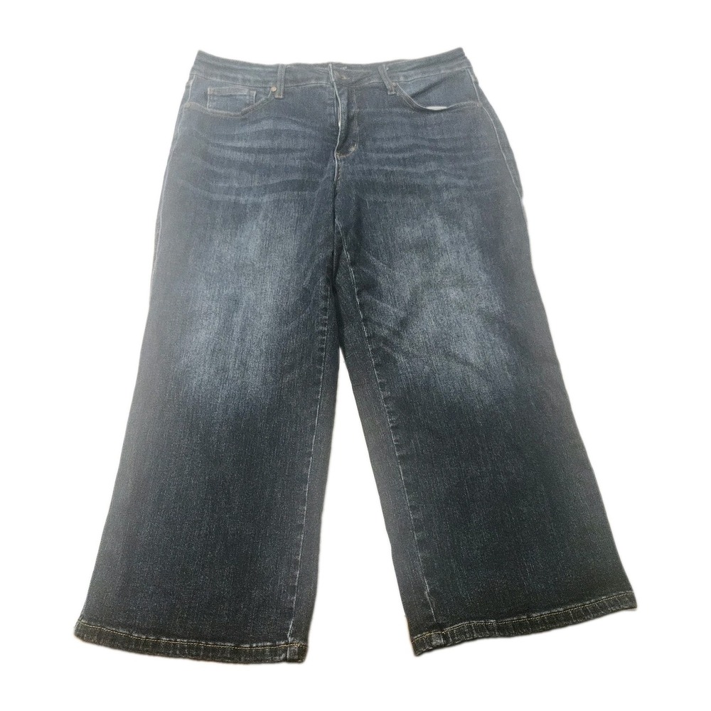 Judy Blue Cropped Jeans Women's Size 18W Dark Wash High Rise Denim Blue